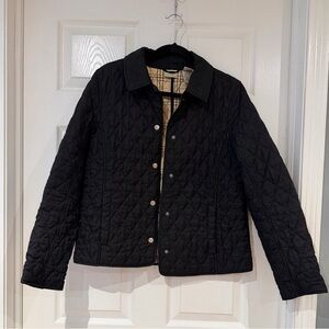 Vintage 90s Quilted LL Bean Riding Jacket Field Coat Size M Cotton Plaid Lining